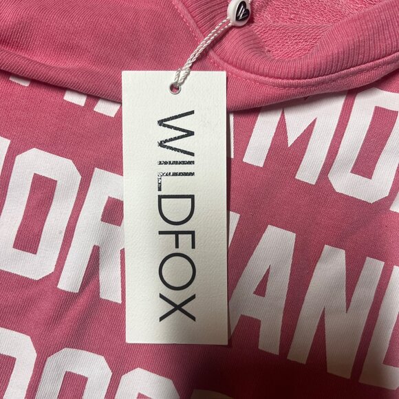 Wildfox Pink Crewneck Sweatshirt with Graphic Text Print‎ – Women’s Large NWT - Picture 4 of 7